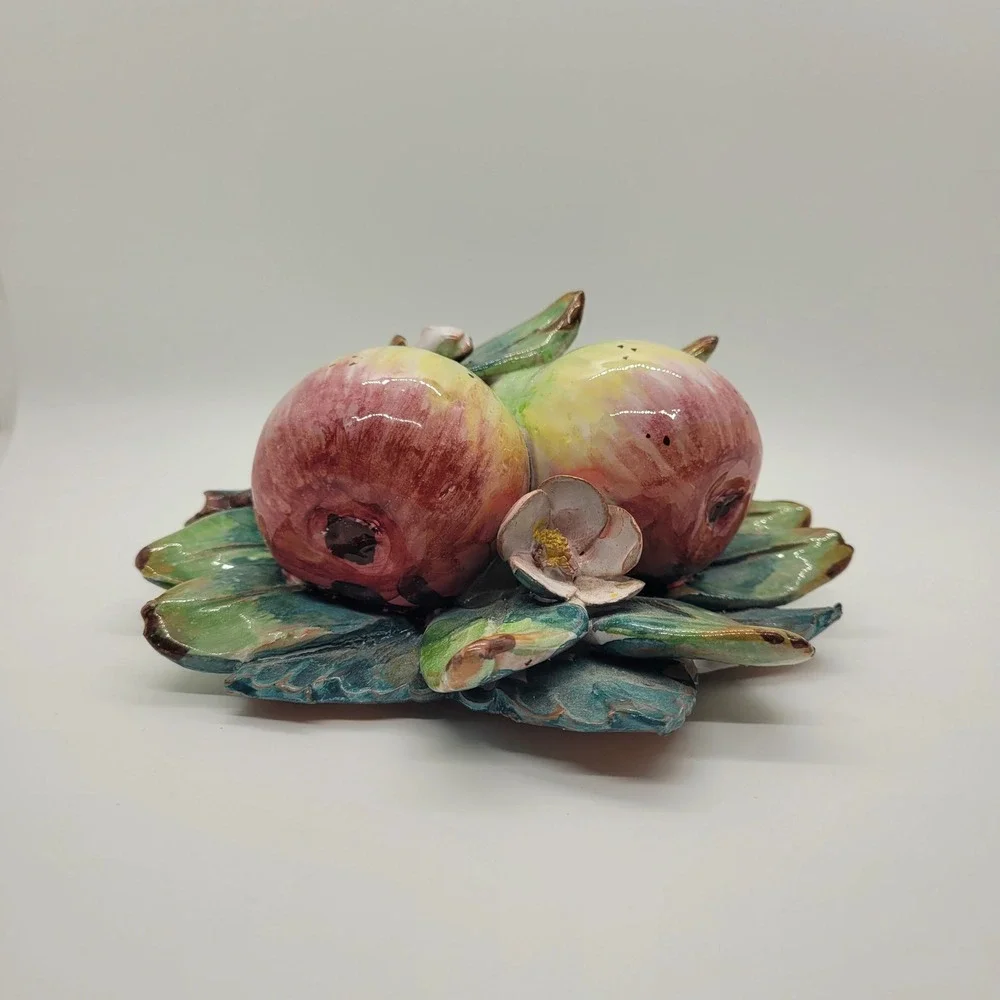 Ceramiche Perconte Sciacca Italy Ceramic Figs Fruit Wall Plaque 3D Decor‎